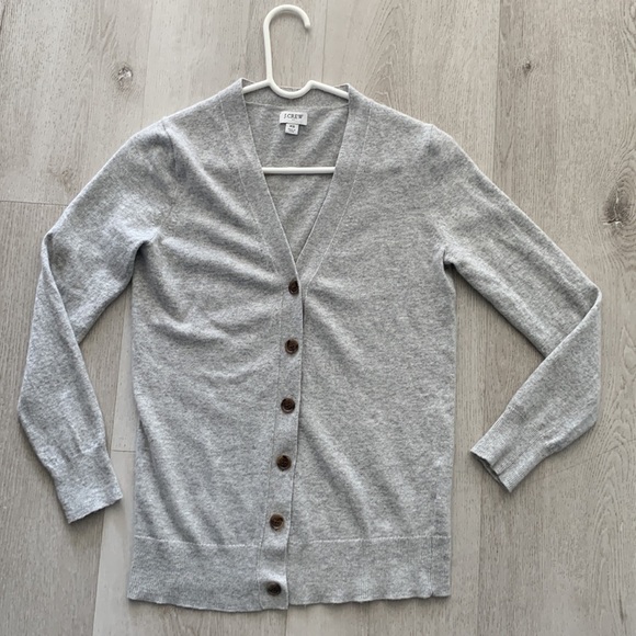 J.Crew wool blend cardigan size XS gray buttons casual career v-neck - Picture 1 of 10